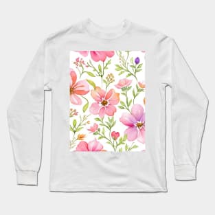 Wild flowers, Flowers pattern Long Sleeve T-Shirt